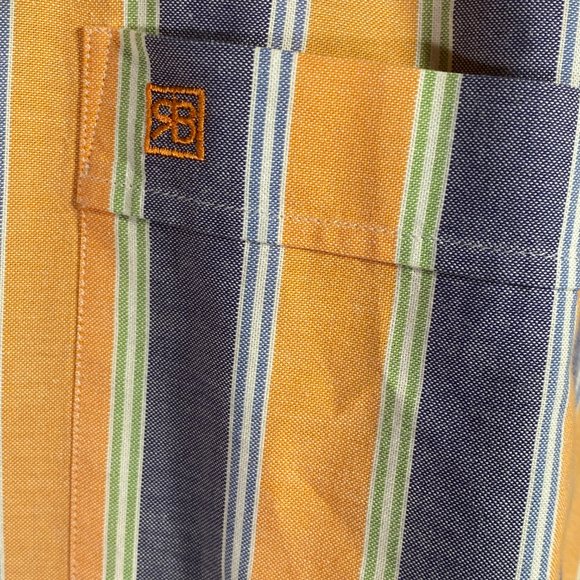 💋 4 FOR $50 /RENATO BALESTRA MEN'S STRIPED BUTTON-DOWN SHIRT (SZ40/15.75") (EUC) - Picture 3 of 9